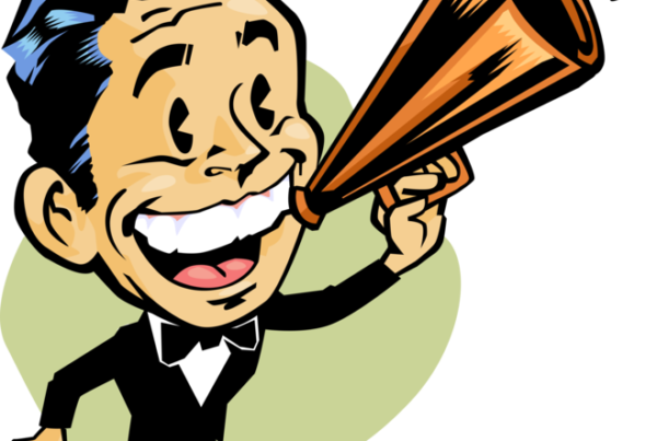 drawing of a man using a megaphone