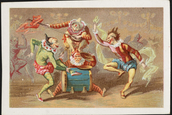clowns playing instruments